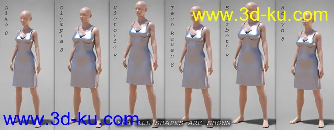 dForce COG Gown for Genesis 8 Females模型的图片9