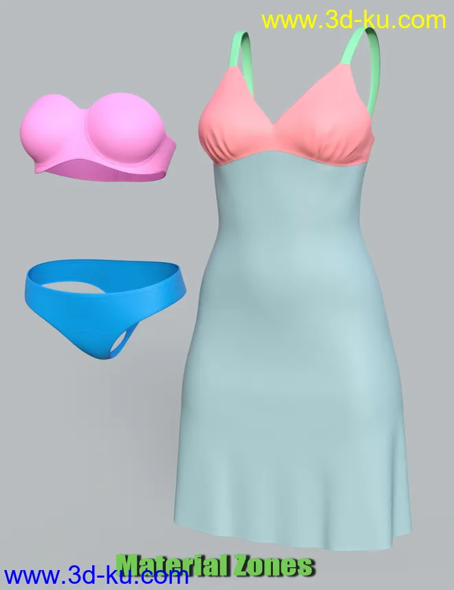 dForce COG Gown for Genesis 8 Females模型的图片13