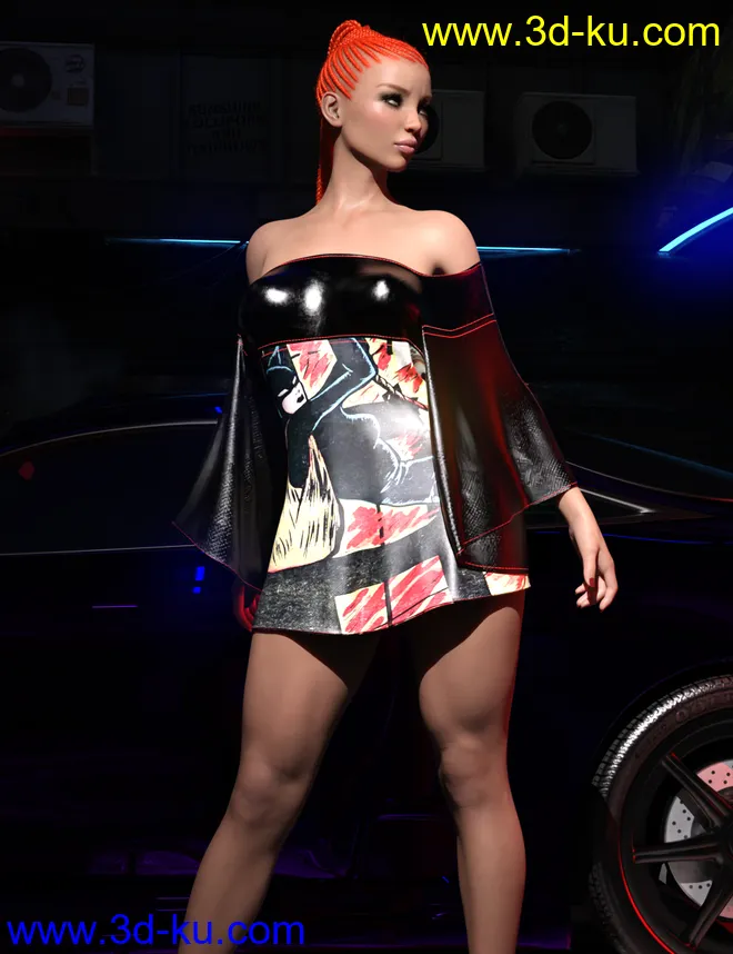 dForce Comics Cutie Dress for Genesis 8 Females模型的图片1