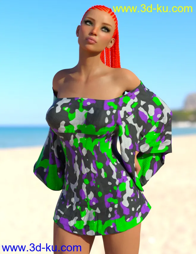 dForce Comics Cutie Texture ADDON for Genesis 8 Females模型的图片6