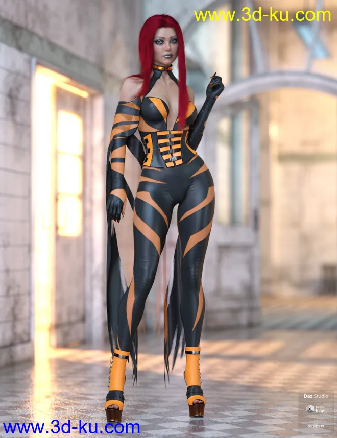 dForce Daedrah Outfit for Genesis 8 Females模型的图片9