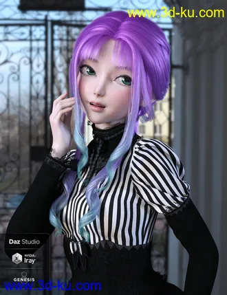 3D打印模型dForce Dalia Hair for Genesis 8 Females的图片