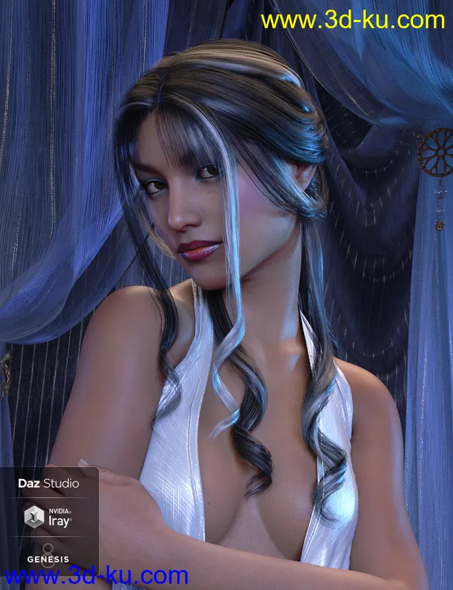 dForce Dalia Hair for Genesis 8 Females模型的图片5