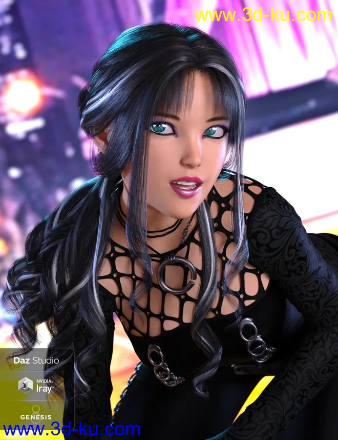 dForce Dalia Hair for Genesis 8 Females模型的图片6