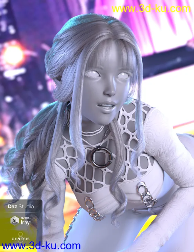dForce Dalia Hair for Genesis 8 Females模型的图片7