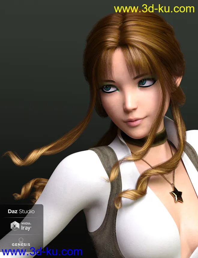 dForce Dalia Hair for Genesis 8 Females模型的图片8