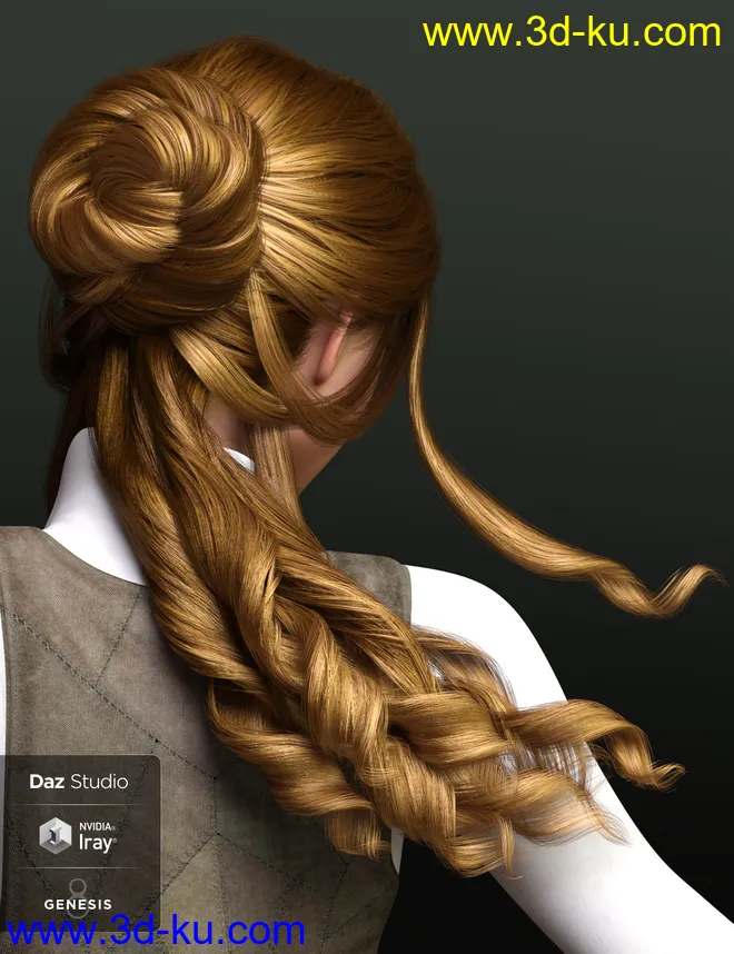 dForce Dalia Hair for Genesis 8 Females模型的图片9