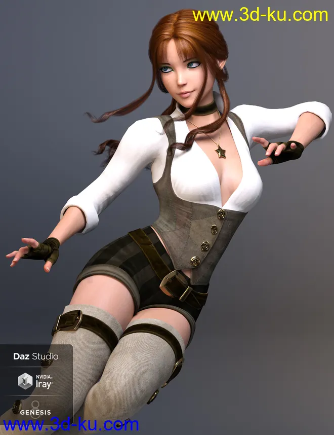 dForce Dalia Hair for Genesis 8 Females模型的图片10