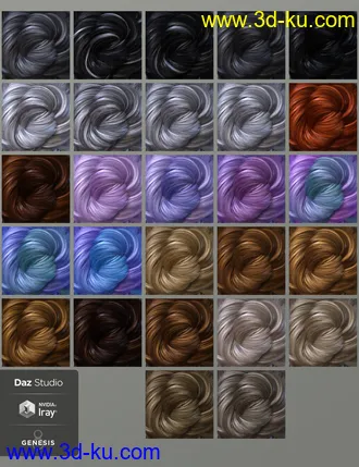 3D打印模型dForce Dalia Hair for Genesis 8 Females的图片