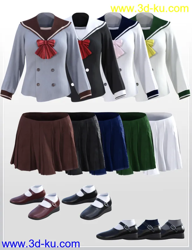 dForce Double Breasted Uniform for Genesis 8 Female(s)模型的图片4