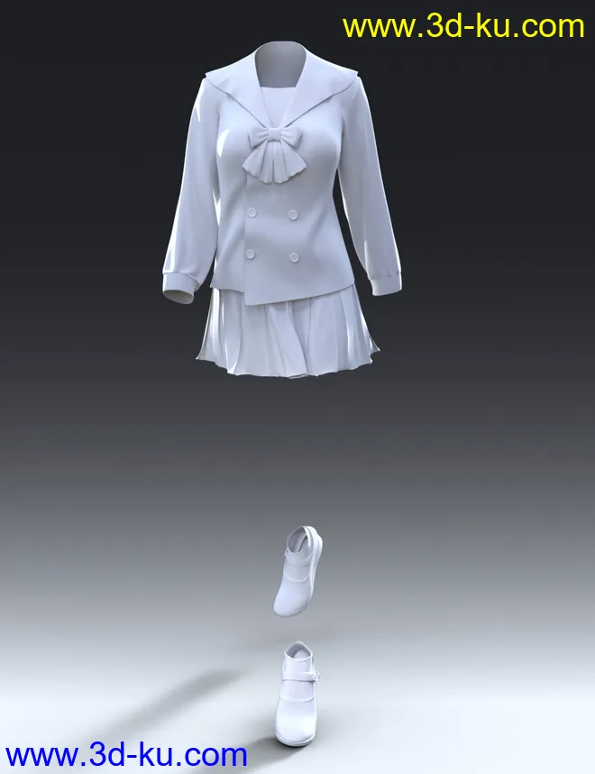 dForce Double Breasted Uniform for Genesis 8 Female(s)模型的图片5