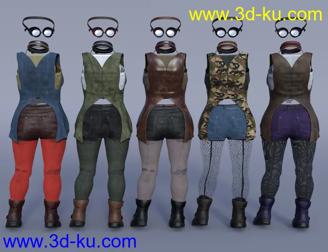 dForce Embers Outfit Textures模型的图片2