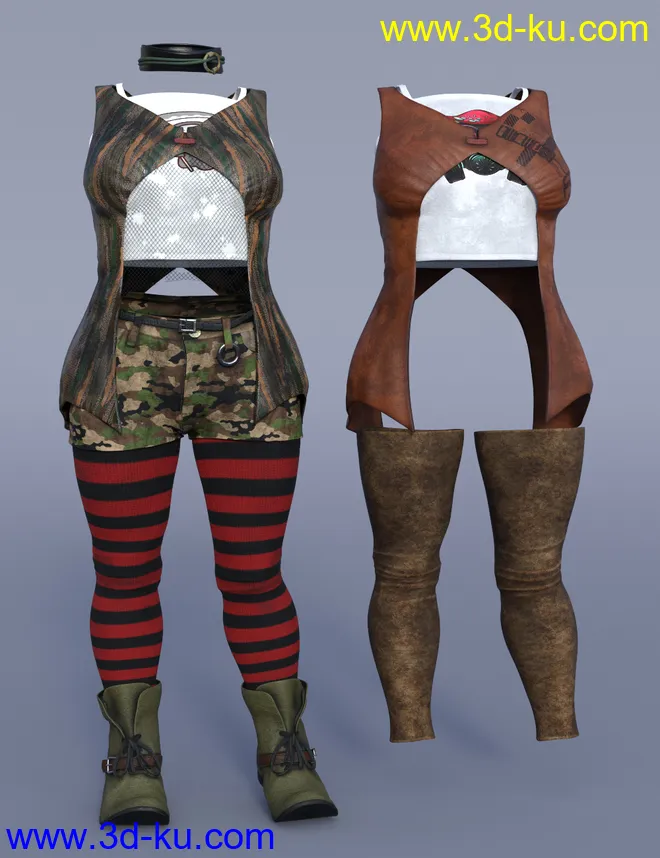 dForce Embers Outfit Textures模型的图片3