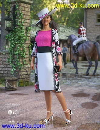 3D打印模型dForce Epsom Downs Outfit for Genesis 8 Female(s)的图片