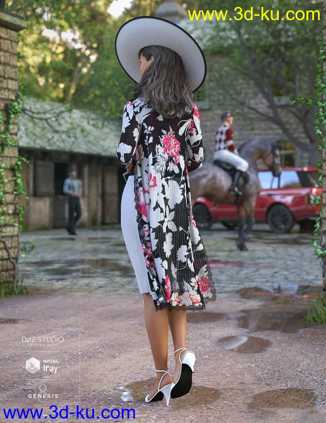 dForce Epsom Downs Outfit for Genesis 8 Female(s)模型的图片3