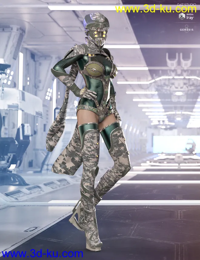 dForce Eva 077 Outfit Extra Iray Textures模型的图片2