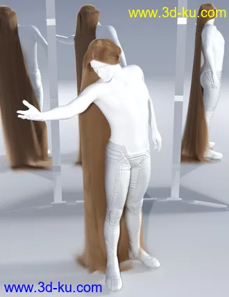 3D打印模型dForce Floor Length Hair for Genesis 8的图片