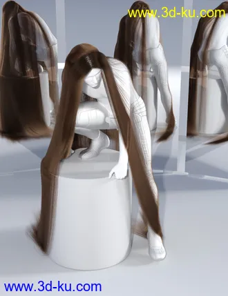 3D打印模型dForce Floor Length Hair for Genesis 8的图片