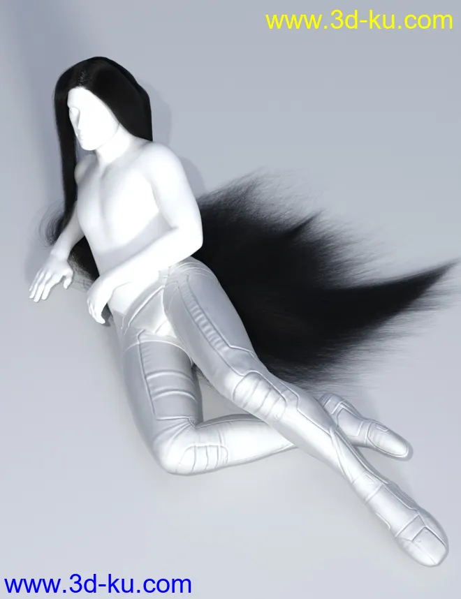 dForce Floor Length Hair for Genesis 8模型的图片4