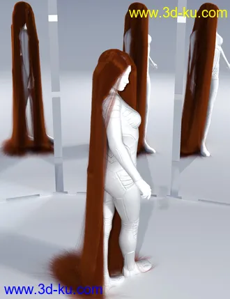 3D打印模型dForce Floor Length Hair for Genesis 8的图片