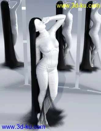 3D打印模型dForce Floor Length Hair for Genesis 8的图片