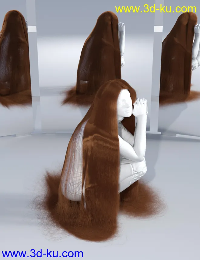 dForce Floor Length Hair for Genesis 8模型的图片11