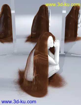 3D打印模型dForce Floor Length Hair for Genesis 8的图片