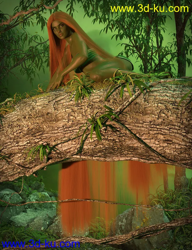 dForce Floor Length Hair for Genesis 8模型的图片12