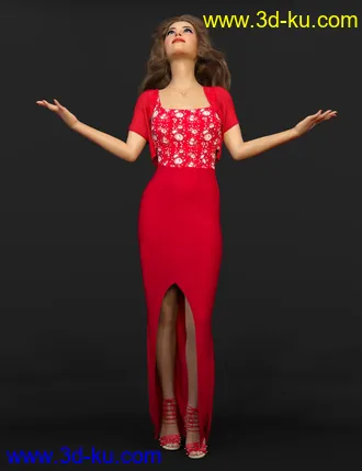 3D打印模型dForce Flor Dress for Genesis 8 Female(s)的图片