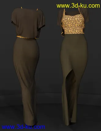 3D打印模型dForce Flor Dress for Genesis 8 Female(s)的图片