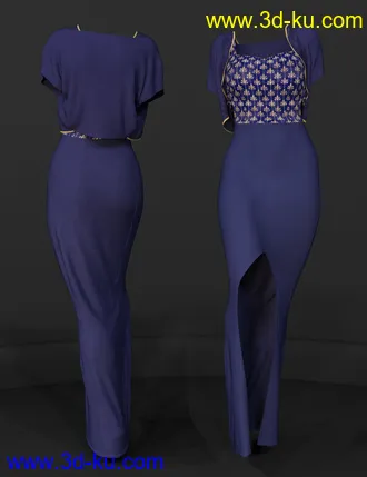 3D打印模型dForce Flor Dress for Genesis 8 Female(s)的图片