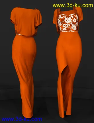 3D打印模型dForce Flor Dress for Genesis 8 Female(s)的图片