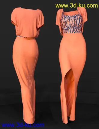 3D打印模型dForce Flor Dress for Genesis 8 Female(s)的图片