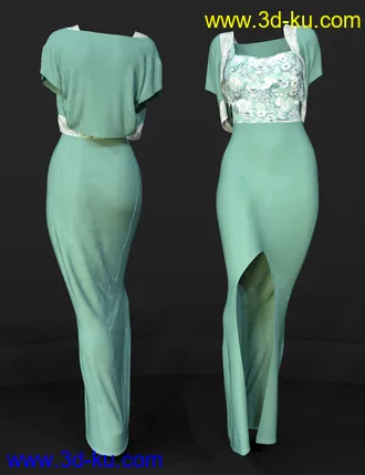3D打印模型dForce Flor Dress for Genesis 8 Female(s)的图片