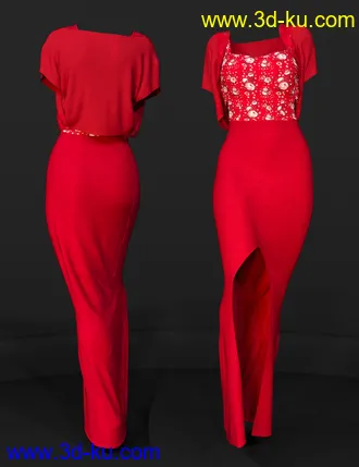 3D打印模型dForce Flor Dress for Genesis 8 Female(s)的图片