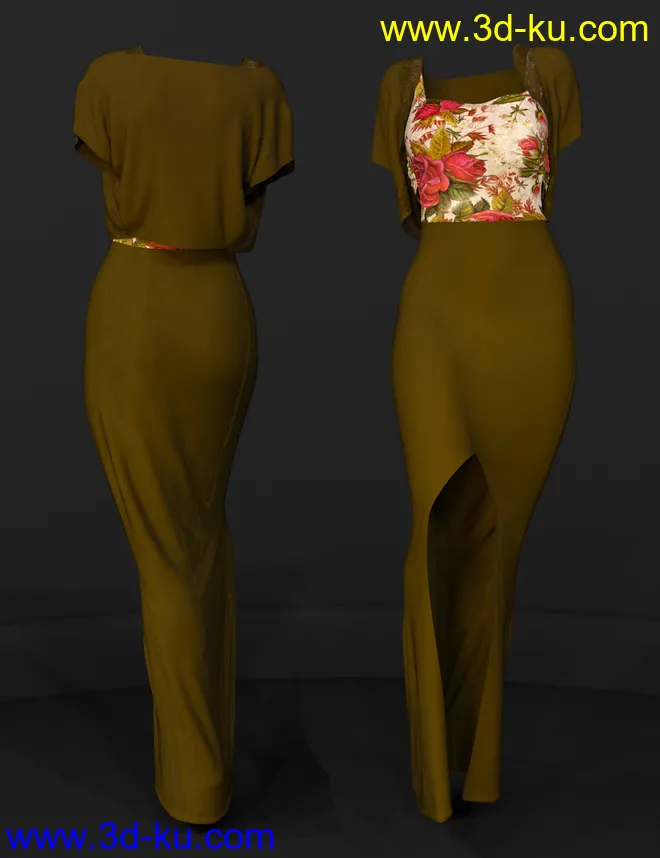 dForce Flor Dress for Genesis 8 Female(s)模型的图片10