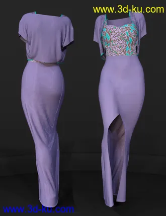 3D打印模型dForce Flor Dress for Genesis 8 Female(s)的图片