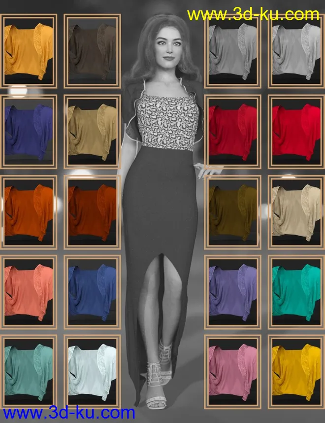 dForce Flor Dress for Genesis 8 Female(s)模型的图片12