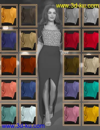 3D打印模型dForce Flor Dress for Genesis 8 Female(s)的图片