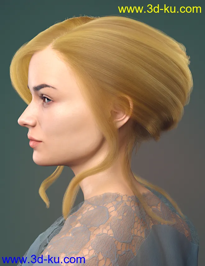 dForce French Twist Updo for Genesis 8 Females模型的图片4