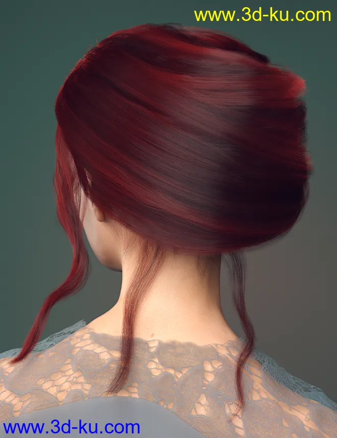 dForce French Twist Updo for Genesis 8 Females模型的图片5