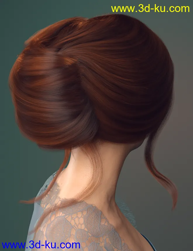 dForce French Twist Updo for Genesis 8 Females模型的图片6