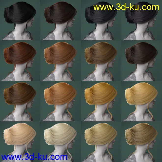 dForce French Twist Updo for Genesis 8 Females模型的图片7