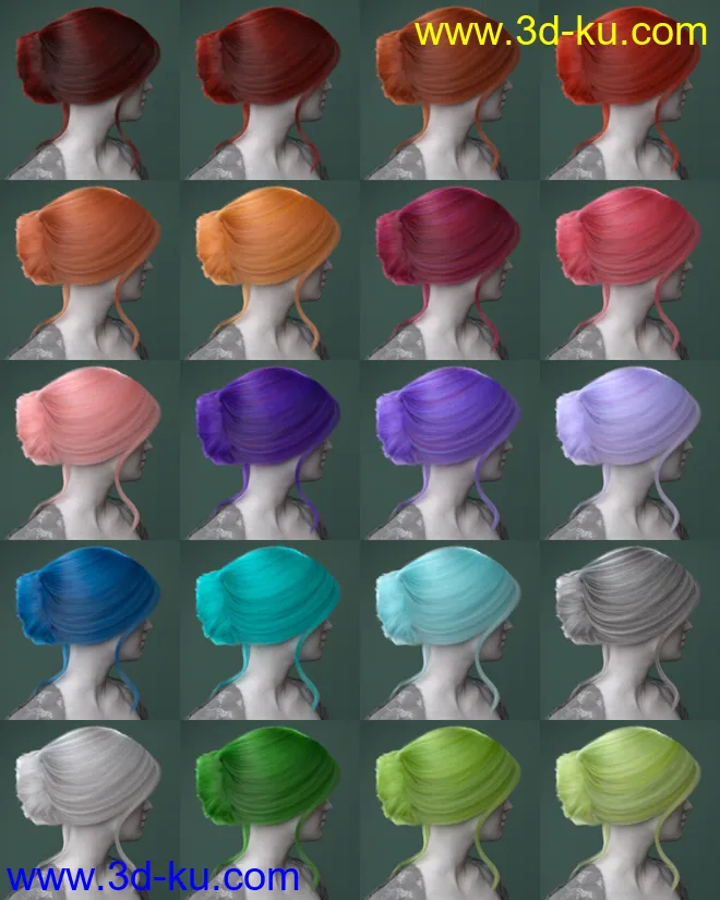 dForce French Twist Updo for Genesis 8 Females模型的图片8