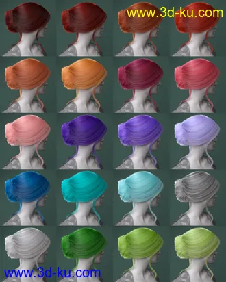 3D打印模型dForce French Twist Updo for Genesis 8 Females的图片