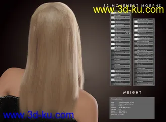 3D打印模型dforce Fringe Benefits Hair for Genesis 3 and 8.1 Female的图片