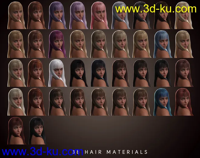 dforce Fringe Benefits Hair for Genesis 3 and 8.1 Female模型的图片11
