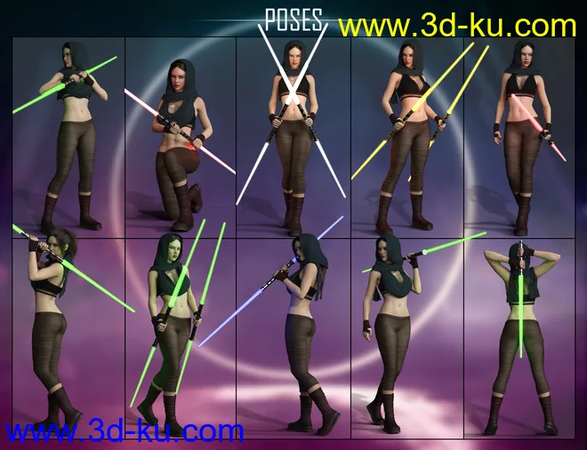 dForce Galactic Fighter II Outfit Set for Genesis 8 Female(s)模型的图片11