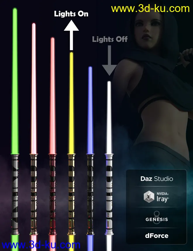 dForce Galactic Fighter II Outfit Set for Genesis 8 Female(s)模型的图片13