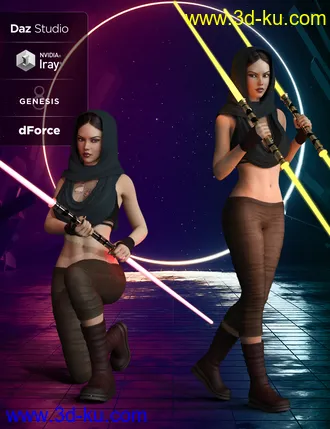 3D打印模型dForce Galactic Fighter II Outfit Set for Genesis 8 Female(s)的图片